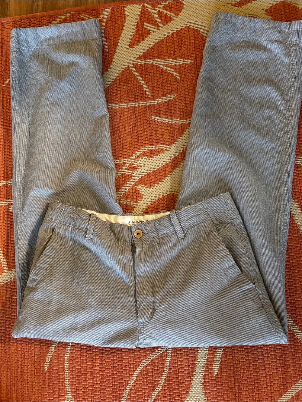 Banana Republic Linen Cotton Blend Pinstripe Straight Leg Pants Size 32
